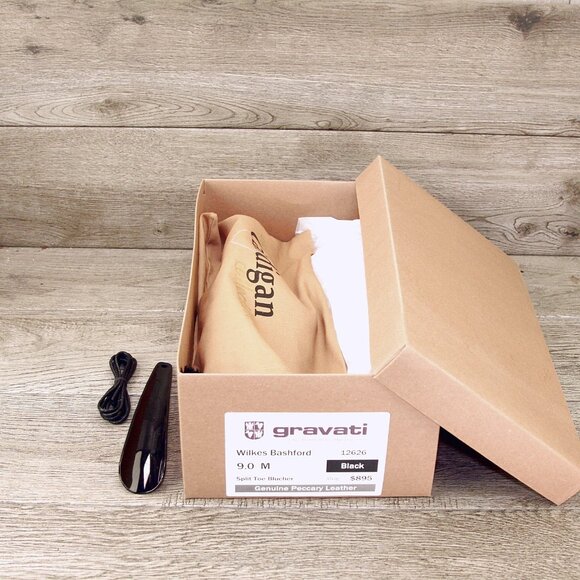 $895 GRAVATI Wilkes Bashford 9 M Genuine PECCARY Black 12626 * add $15 new Trees - Picture 13 of 16